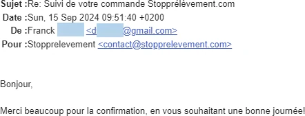 retour client Franck