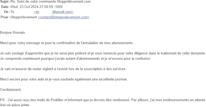 avis client stopprelevement de tete